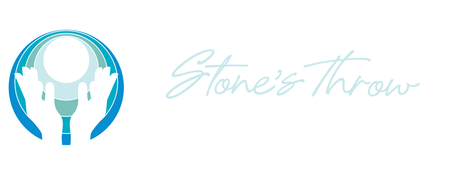 Stone's Throw Massage Therapy final logo reversed-out