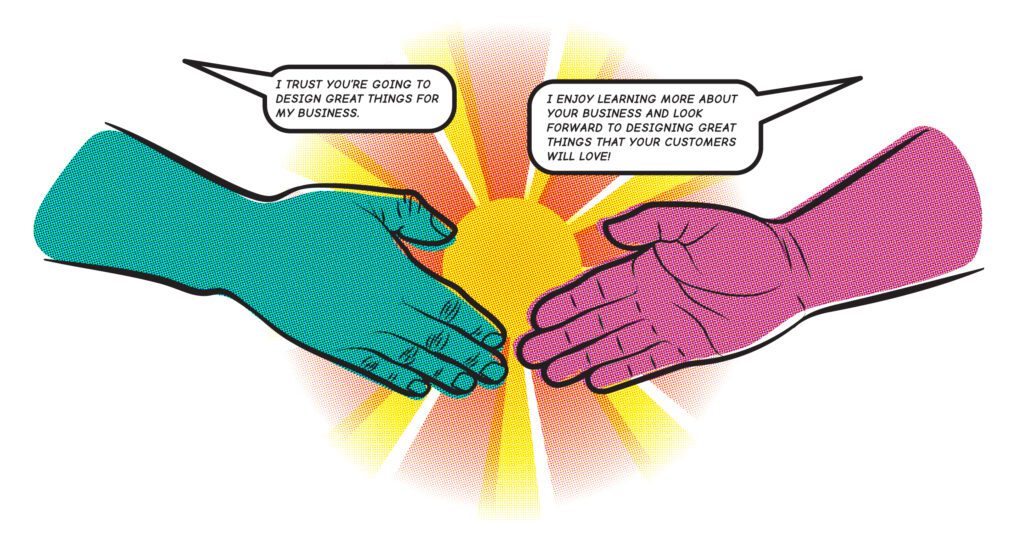 two hands about to handshake as a symbol of trust 