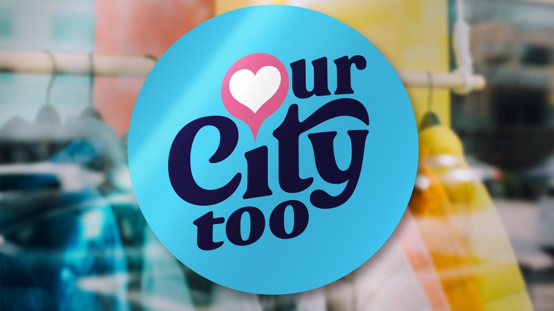 Our City Too logo window sticker